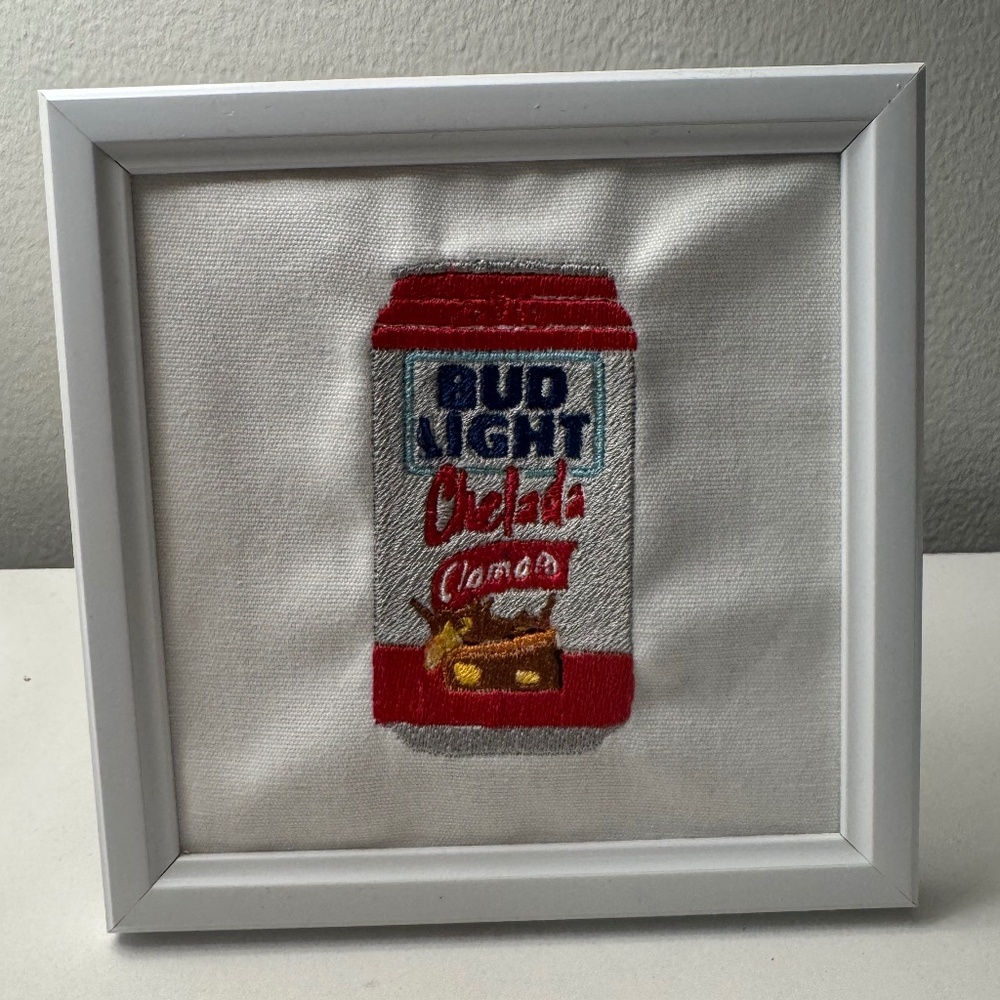 Tomato Beer Can Embroidered Picture Frame Decor | Funny Bar Kitchen Wall Art